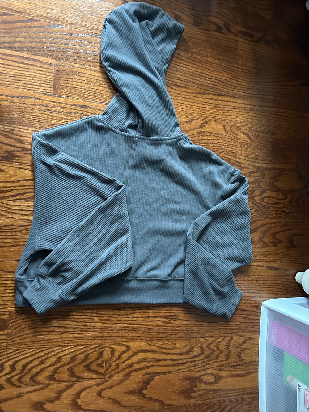 Garage Ribbed Hoodie in Grey